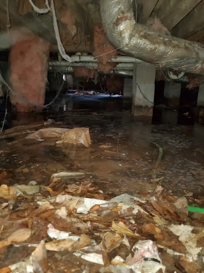 Crawl space flood assessment for Commercial Water Damage Restoration in Solvay